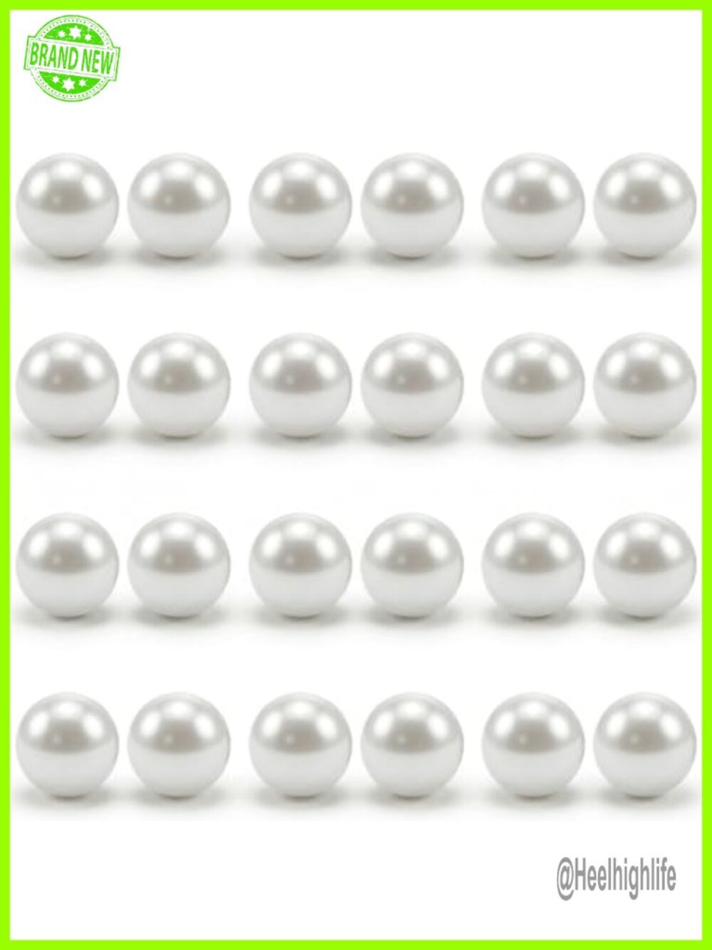 12 Pairs Imitation Pearl Stud Earrings Set Stainless Steel Push Back